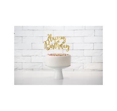 Tårtdekoration 'HB guld' 22cm