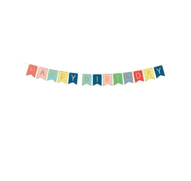 Banner Grattis på födelsedagen, mix 15*175cm