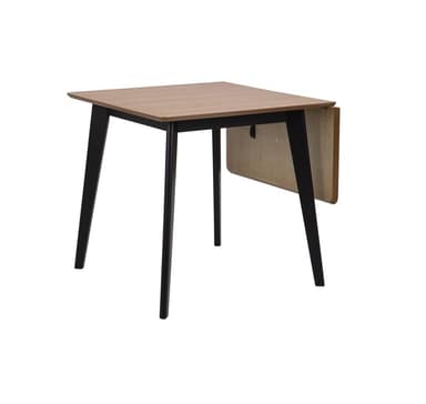 Matbord ROXBY, 80/120x80xH76cm, ek/svart