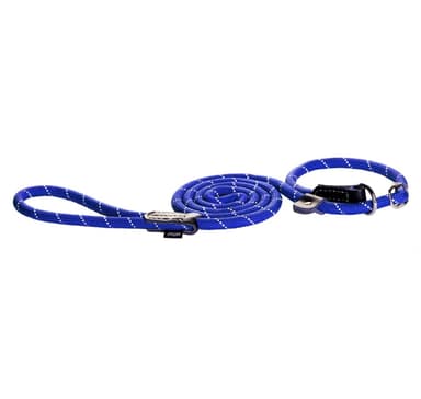Gångkoppel stort 12mm 1,8m Moxon, blå reflektor