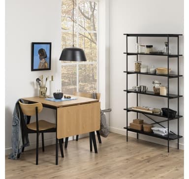 Matbord ROXBY, 80/120x80xH76cm, ek/svart