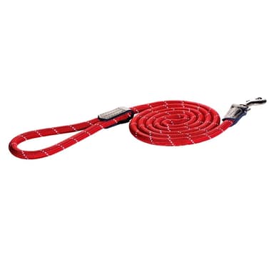 Gångkoppel Rogz Rope, stor, 12mm 1,8m, röd reflektor