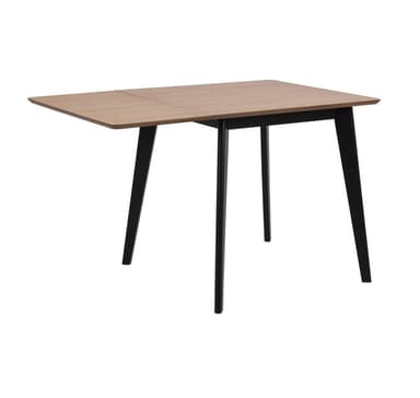 Matbord ROXBY, 80/120x80xH76cm, ek/svart