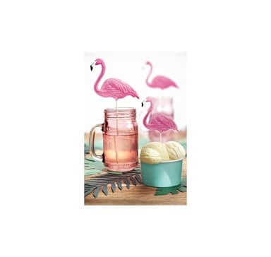 Tårtdekoration 'Aloha-Flamingos' 15-23cm
