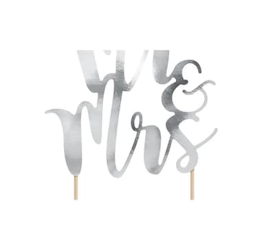 Tårtdekoration 'Mr&Mrs silver'