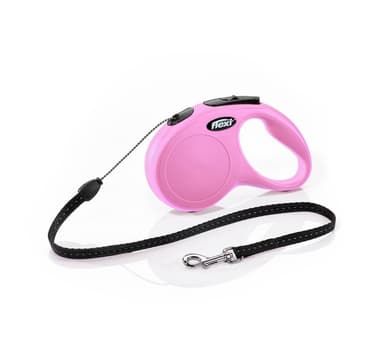 Gångkoppel nytt klassiskt snöre 5m s rosa, Flexi