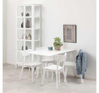 Matbord ROXBY, 80/120x80xH76cm, vitt