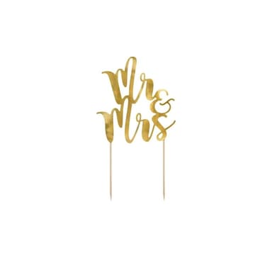 Tårtdekoration 'Mr&Mrs gold'