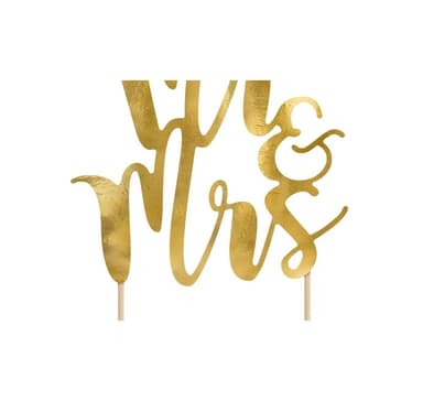 Tårtdekoration 'Mr&Mrs gold'
