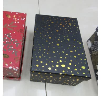 Box DIANA-9, med lock 21x15xH9cm, svart/guld