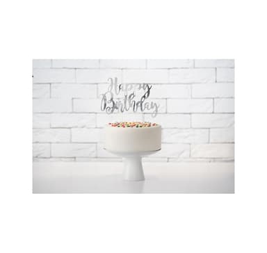Tårtdekoration 'HB silver' 22,5cm