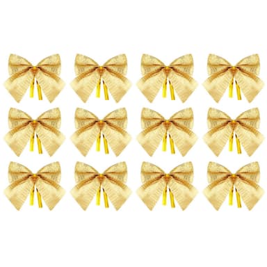 Julrosetter juldekoration guld 12-pack