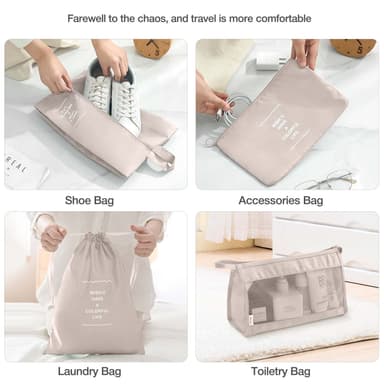 Organizer för resväska - Packkuber och påsar 7 st Beige
