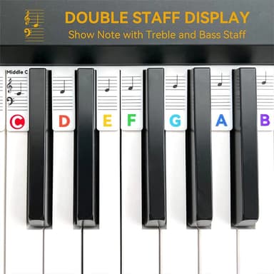 Avtagbara piano och keyboard etiketter 88 tangenter Flerfärgad