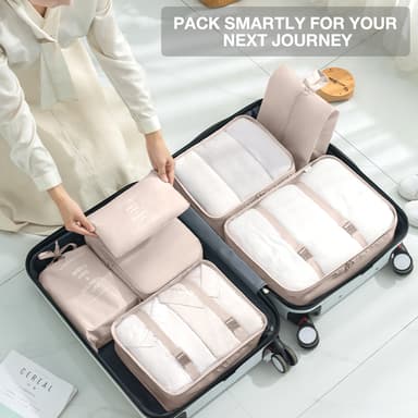 Organizer för resväska - Packkuber och påsar 7 st Beige