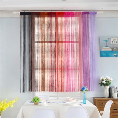 Fransgardin draperi 100x200 cm 1 par Svart