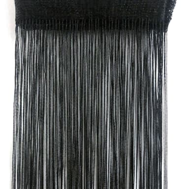 Fransgardin draperi 100x200 cm 1 par Svart
