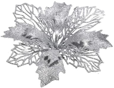 Konstgjorda blommor juldekoration 5-pack Silver