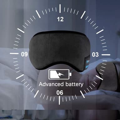 Sovhörlurar - Sovmask med hörlurar Bluetooth 5.0 Svart