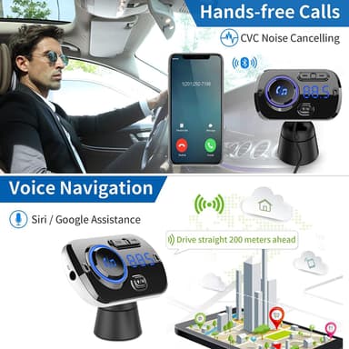Trådlös FM-sändare för bilen Bluetooth 5.0 QC3