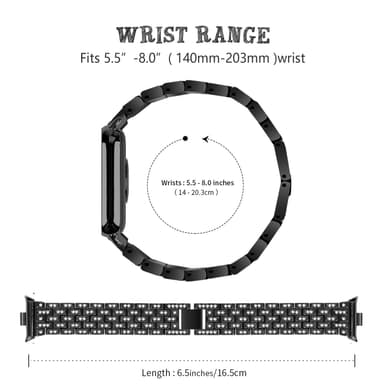Klockarmband i rostfritt stål för Xiaomi 8 Pro Svart