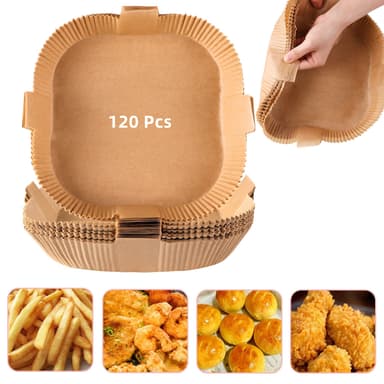 Engångs pappersinlägg för Air Fryer 120-pack Natur 20 cm