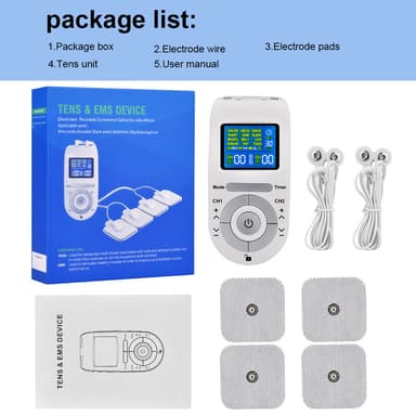 TENS EMS Massageapparat muskelstimulator för smärtlindring 12 lägen 20