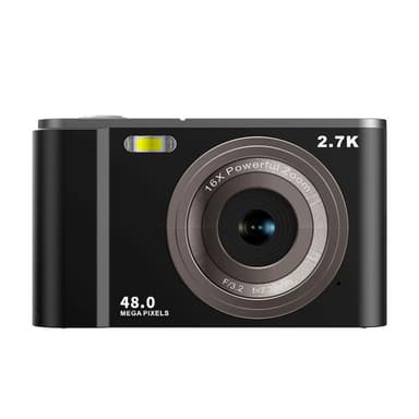Digitalkamera 2,7K 48MP 1080P, 16x zoom, 32GB minneskort Svart