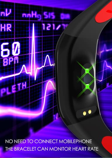 Smartklocka aktivitetsarmband med puls, sömnmonitor, stegräknare