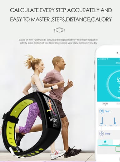 Smartklocka aktivitetsarmband med puls, sömnmonitor, stegräknare