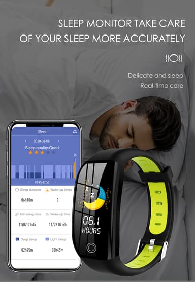 Smartklocka aktivitetsarmband med puls, sömnmonitor, stegräknare