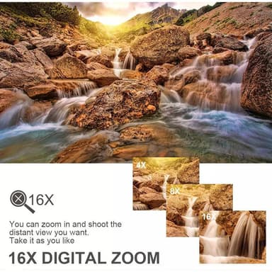 Videokamera 4K/48MP/16x Zoom/IR mörkerseende/fjärrkontroll