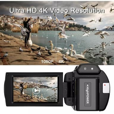 Videokamera 4K/48MP/16x Zoom/IR mörkerseende/fjärrkontroll