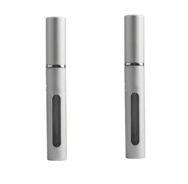 Liten Refill Flaska för Parfym Återfyllbar 5 ml 2-Pack Silver