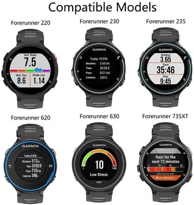 Garmin Forerunner 220 230 235 620 630 735XT armband silikon Svart