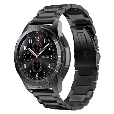 22 mm klockband i rostfritt stål för Samsung Galaxy Wath 3 45 mm Huawe