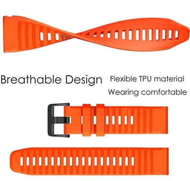 Garmin armband 26 mm Fenix 6X/5X Plus/3HR/Descent MK1 silikon Orange