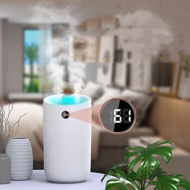 3L luftfuktare med dubbla sprayer med 3 dimnivåer, automatisk avstängn