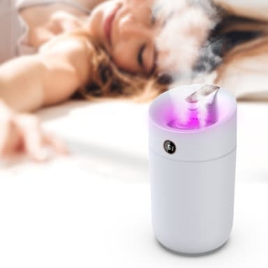 3L luftfuktare med dubbla sprayer med 3 dimnivåer, automatisk avstängn