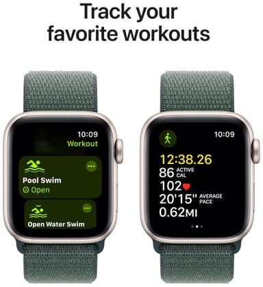 Apple Watch SE 2nd Gen 44mm GPS (Starlight Alu/Lake Green sportloop)