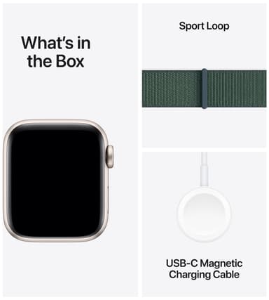 Apple Watch SE 2nd Gen 44mm GPS (Starlight Alu/Lake Green sportloop)