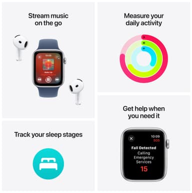 Apple Watch SE 2nd Gen 44mm GPS (Midnight Alu/Midnight sportband S/M)