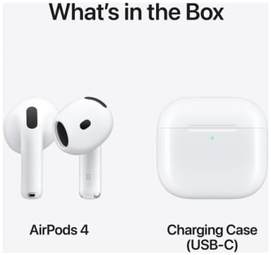 Apple AirPods 4 (2024) trådlösa hörlurar med laddningsetui (USB-C)