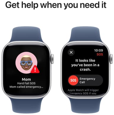 Apple Watch S10 42mm GPS+Cel (Silver Aluminium/Denim Sport Band) M/L