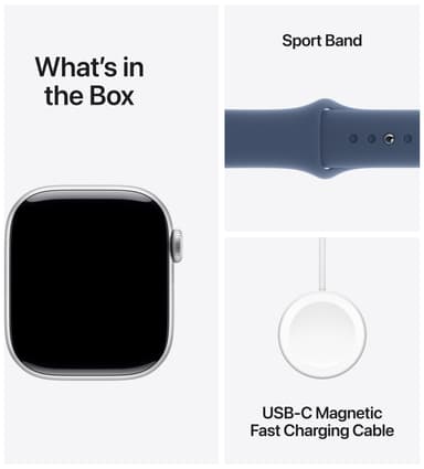 Apple Watch S10 46mm GPS+Cel (Silver Aluminium/Denim Sport Band) S/M