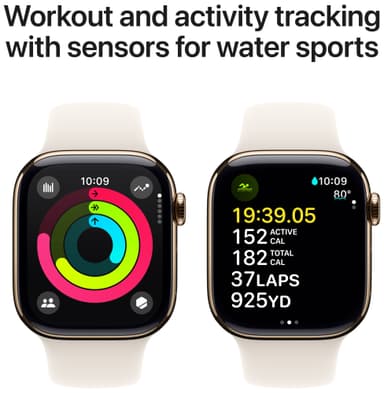 Apple Watch S10 42mm GPS+Cel (Gold Titanium/Starlight Sport Band) S/M