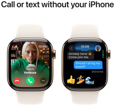 Apple Watch S10 42mm GPS+Cel (Gold Titanium/Starlight Sport Band) S/M