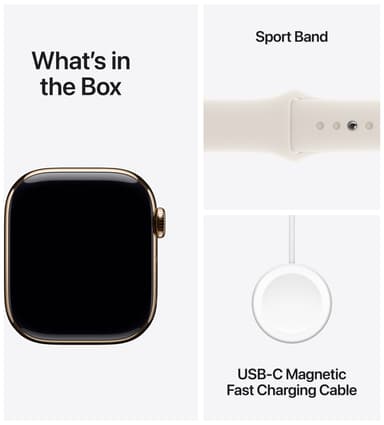 Apple Watch S10 42mm GPS+Cel (Gold Titanium/Starlight Sport Band) S/M