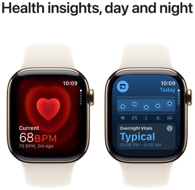 Apple Watch S10 46mm GPS+Cel (Gold Titanium/Starlight Sport Band) M/L