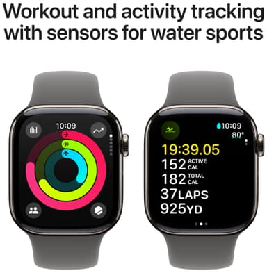 Apple Watch S10 46mm GPS+Cel (Natural Titanium/Stone Grey Sport Band) M/L